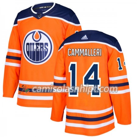 Camisola Edmonton Oilers Mike Cammalleri 14 Adidas 2017-2018 Laranja Authentic - Homem